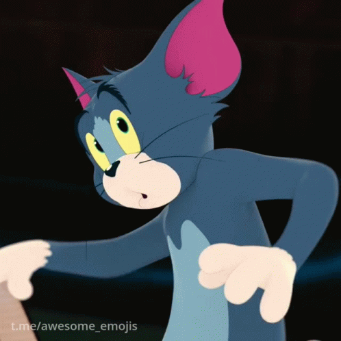 A Close Up Of A Cartoon Cat With A T.me/awesome_emojis Watermark GIF