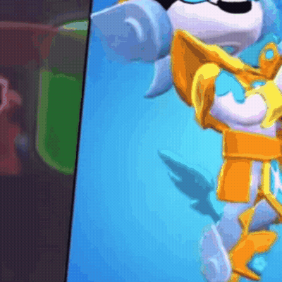 A Close Up Of A Cartoon Character On A Blue Screen GIF