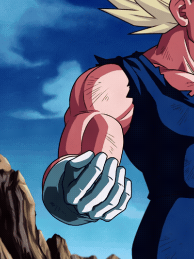 A Close Up Of A Cartoon Character 'S Arm With A Blue Sky Behind Him GIF