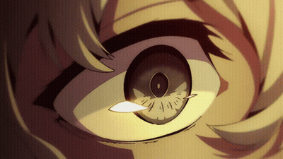 A Close Up Of A Cartoon Character 'S Eye With A Clock On It GIF