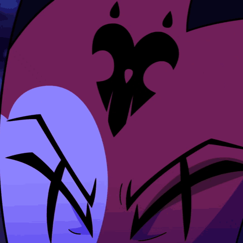 A Close Up Of A Cartoon Character 'S Eyes With A Black Triangle On His Forehead GIF
