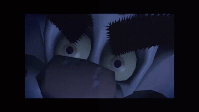 A Close Up Of A Cartoon Character 'S Eyes With A Purple Background GIF
