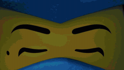 A Close Up Of A Cartoon Character 'S Eyes With Glowing Blue Eyes GIF