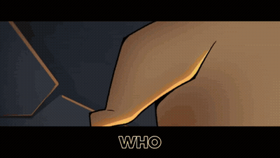 A Close Up Of A Cartoon Character 'S Eyes With The Word Who Below GIF