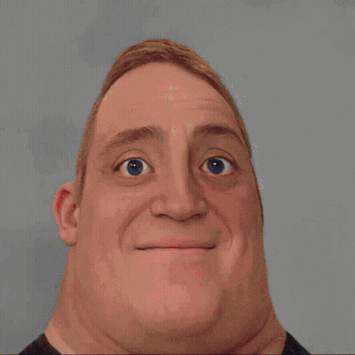A Close Up Of A Cartoon Character 'S Face Against A Blue Background GIF