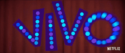A Close Up Of A Cartoon Character 'S Face Behind A Red Curtain With Netflix Written On The Bottom . GIF