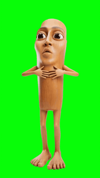 A Close Up Of A Cartoon Character 'S Face On A Green Background GIF