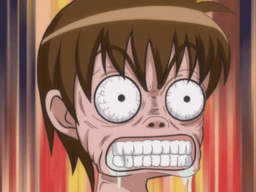 A Close Up Of A Cartoon Character 'S Face With A Big Mouth GIF