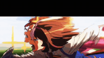 A Close Up Of A Cartoon Character 'S Face With A Bird Flying In The Background . GIF