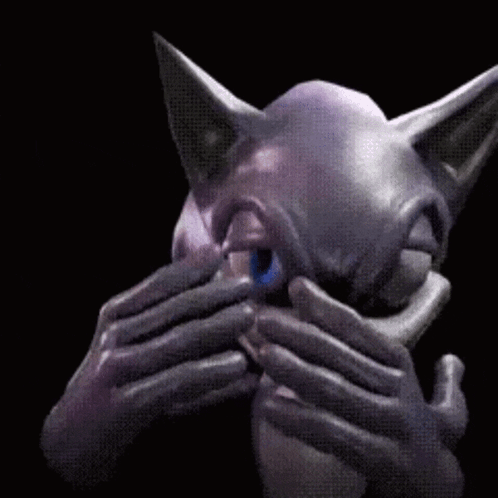 A Close Up Of A Cartoon Character 'S Face With A Black Background GIF