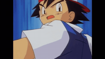 A Close Up Of A Cartoon Character 'S Face With A Blue Background GIF