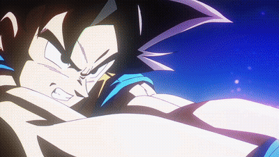 A Close Up Of A Cartoon Character 'S Face With A Blue Background GIF