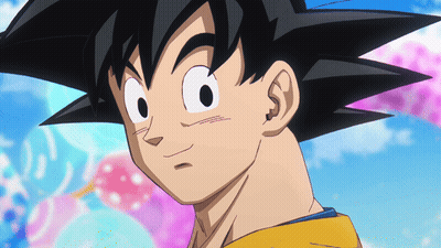 A Close Up Of A Cartoon Character 'S Face With A Blue Sky In The Background GIF