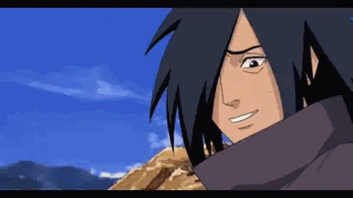 A Close Up Of A Cartoon Character 'S Face With A Blue Sky In The Background Sticker