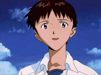 A Close Up Of A Cartoon Character 'S Face With A Blue Sky In The Background GIF