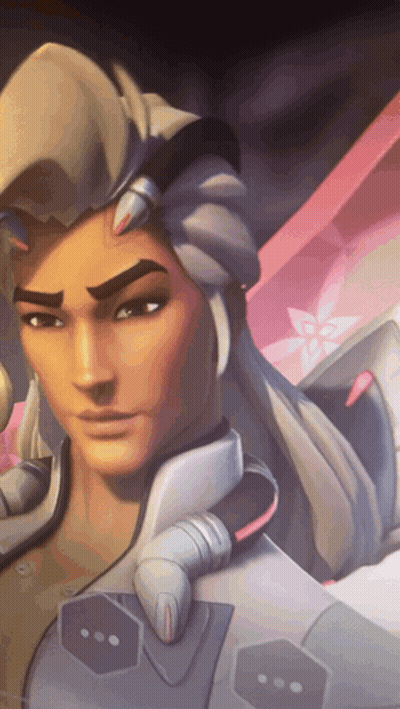 A Close Up Of A Cartoon Character 'S Face With A Flower In The Background GIF