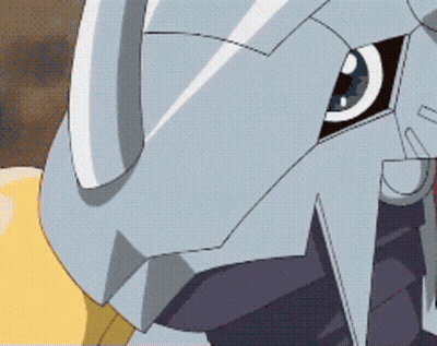 A Close Up Of A Cartoon Character 'S Face With A Gray Helmet On GIF