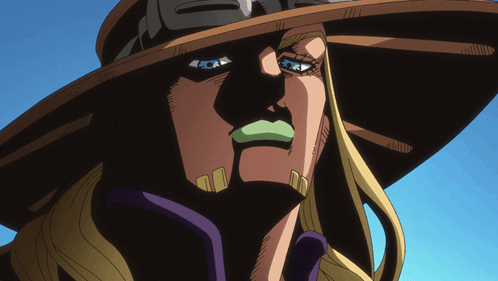 A Close Up Of A Cartoon Character 'S Face With A Hat On GIF