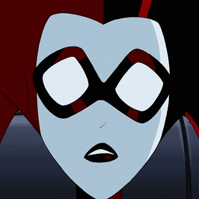 A Close Up Of A Cartoon Character 'S Face With A Heart Shaped Mask On GIF