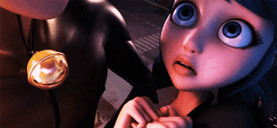 A Close Up Of A Cartoon Character 'S Face With A Necklace Around Her Neck GIF