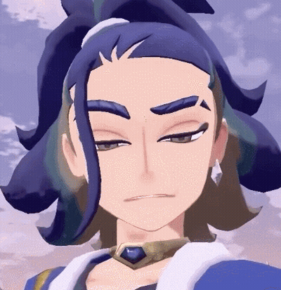 A Close Up Of A Cartoon Character 'S Face With A Ponytail GIF