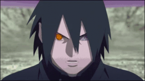 A Close Up Of A Cartoon Character 'S Face With A Purple Background GIF