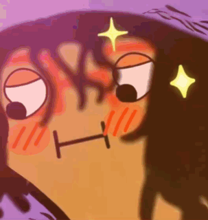 A Close Up Of A Cartoon Character 'S Face With A Star On It GIF