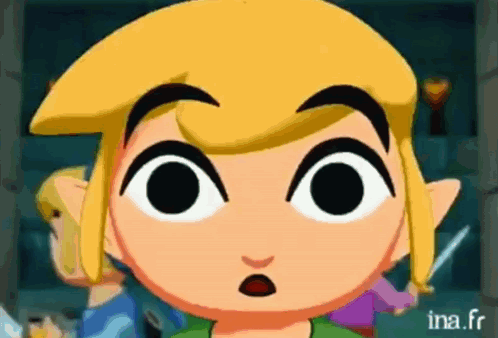 A Close Up Of A Cartoon Character 'S Face With A Surprised Expression . GIF