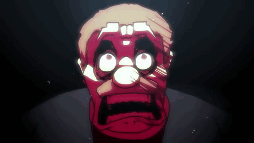 A Close Up Of A Cartoon Character 'S Face With A Surprised Look On It GIF