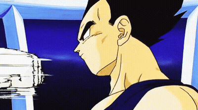 A Close Up Of A Cartoon Character 'S Face With A Sword In His Hand . GIF