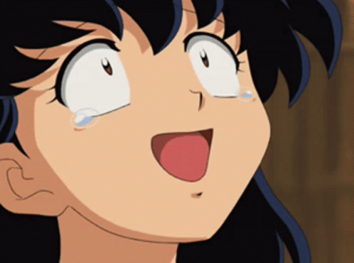 A Close Up Of A Cartoon Character 'S Face With A Tear Coming Out Of Her Eye GIF