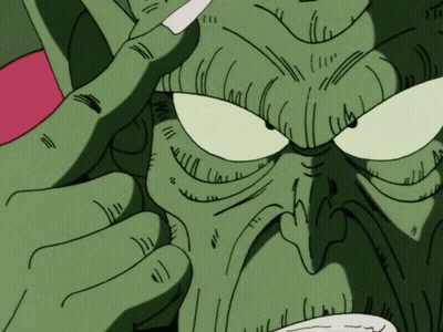 A Close Up Of A Cartoon Character 'S Face With A White Nail GIF