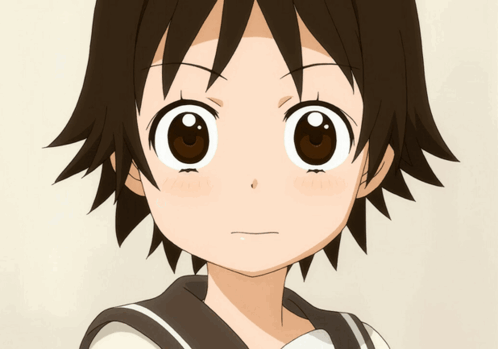 A Close Up Of A Cartoon Character 'S Face With Big Eyes GIF