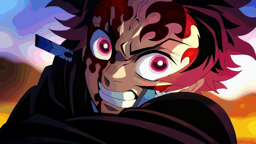 A Close Up Of A Cartoon Character 'S Face With Blood On It GIF