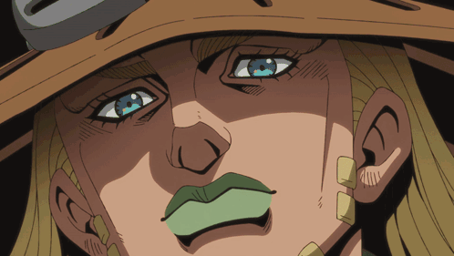 A Close Up Of A Cartoon Character 'S Face With Blue Eyes GIF
