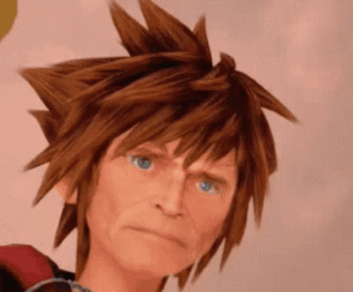 A Close Up Of A Cartoon Character 'S Face With Blue Eyes GIF