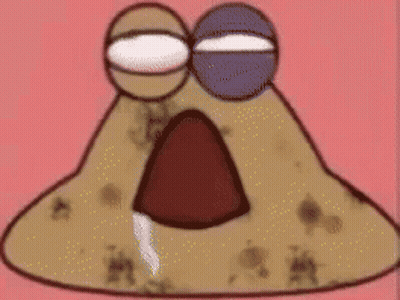 A Close Up Of A Cartoon Character 'S Face With Glasses On A Red Background . GIF