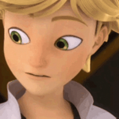 A Close Up Of A Cartoon Character 'S Face With Green Eyes And Blonde Hair . GIF