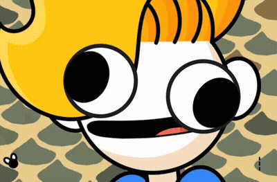 A Close Up Of A Cartoon Character 'S Face With Large Eyes GIF