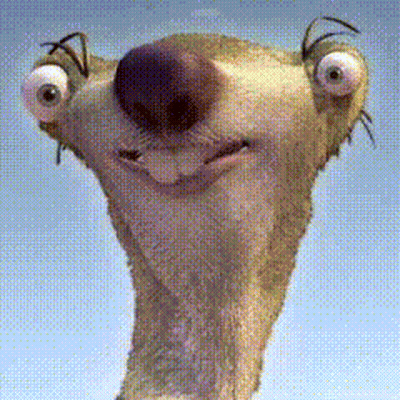 A Close Up Of A Cartoon Character 'S Face With Large Eyes GIF