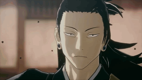 A Close Up Of A Cartoon Character 'S Face With Long Hair And Earrings . GIF