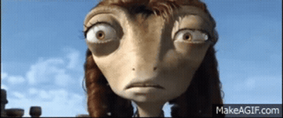A Close Up Of A Cartoon Character 'S Face With Makeagif.com In The Corner GIF