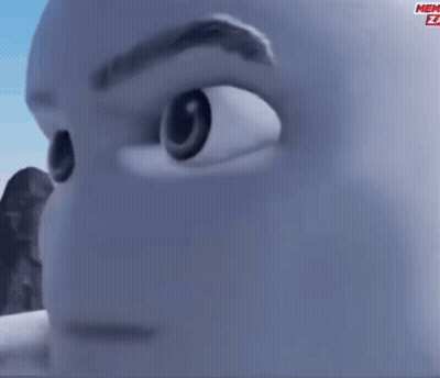 A Close Up Of A Cartoon Character 'S Face With Memez Written On The Bottom Right GIF