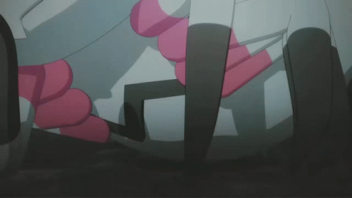 A Close Up Of A Cartoon Character 'S Face With Pink Dots On It GIF