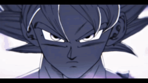 A Close Up Of A Cartoon Character 'S Face With Purple Hair GIF