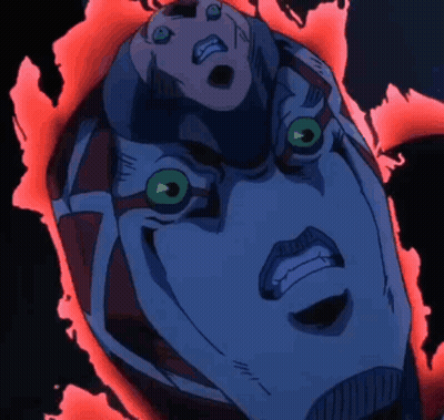 A Close Up Of A Cartoon Character 'S Face With Red Eyes GIF