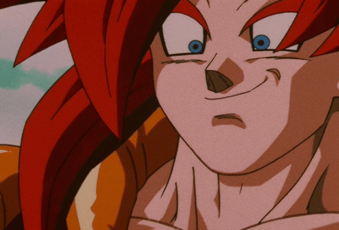 A Close Up Of A Cartoon Character 'S Face With Red Hair And Blue Eyes GIF
