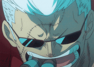 a close up of a cartoon character 's face with sunglasses