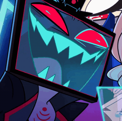 A Close Up Of A Cartoon Character 'S Face With Teeth And Red Eyes GIF