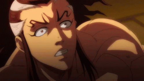 A Close Up Of A Cartoon Character 'S Face With The Letter V On It GIF